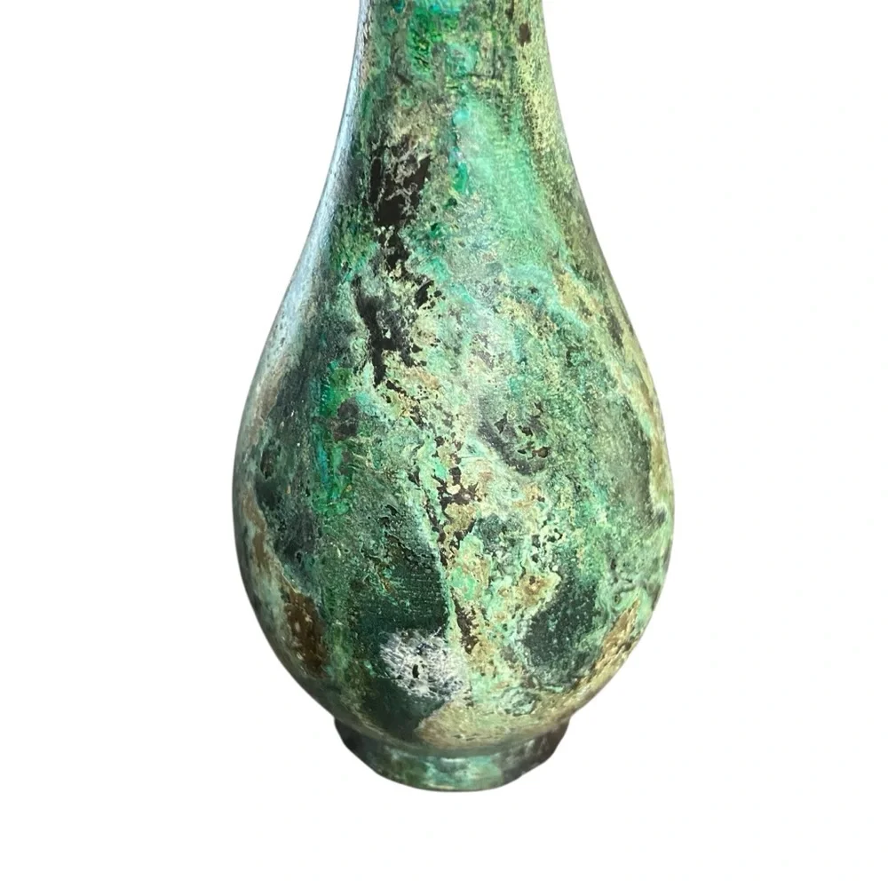 Antique Japanese Bronze Soliflor Vase Amazing Patina
